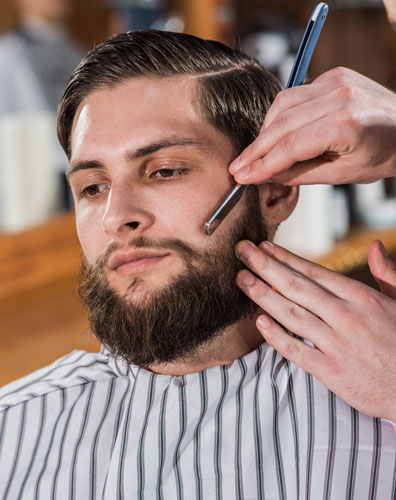 Clean-cut beard look after grooming session
