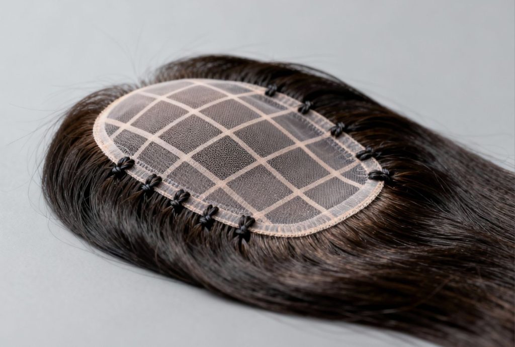 Ultra-realistic non surgical hair replacement system Stafford – breathable mesh base close-up