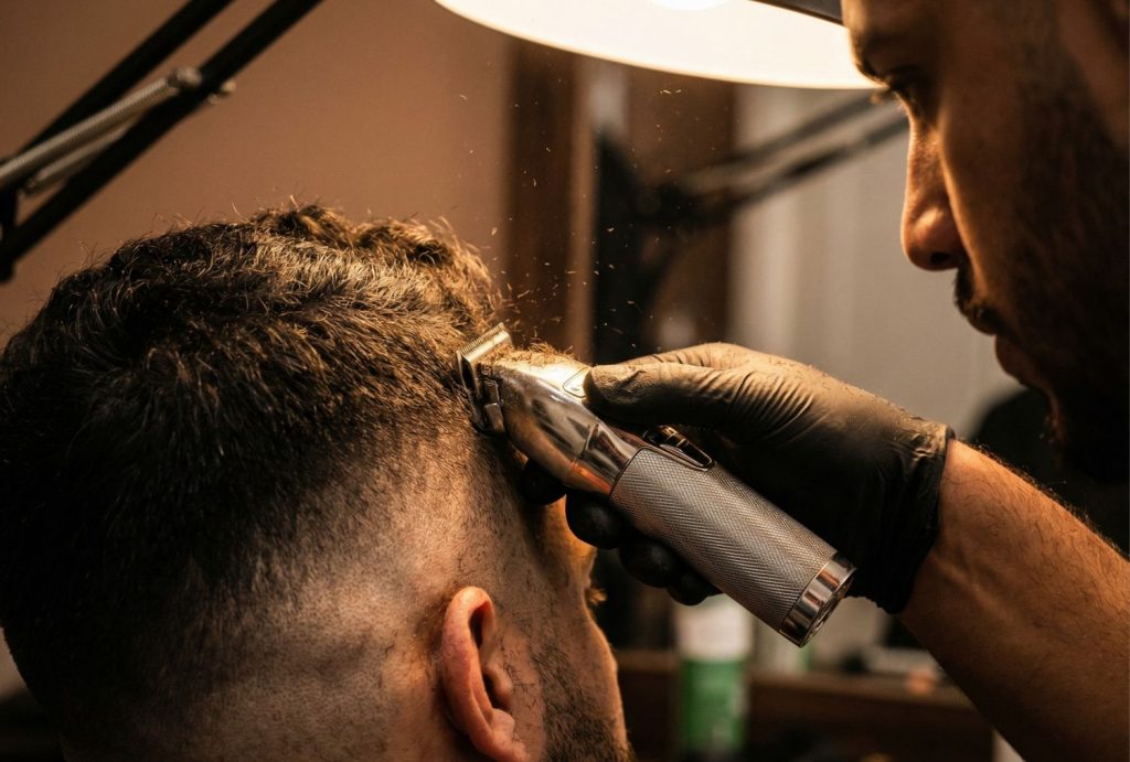 Expert barber creating flawless low fade – best walk-in barber shops experience in town